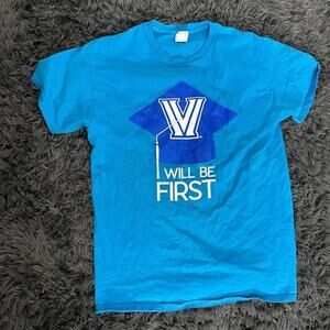 Blue and white villanova graphic